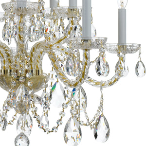 Traditional Crystal 10 Light Hand Cut Crystal Polished Chrome Chandelier