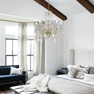 Traditional Crystal 10 Light Hand Cut Crystal Polished Chrome Chandelier