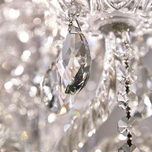 Traditional Crystal 12 Light Clear Italian Crystal Historic Brass Chandelier