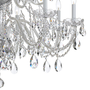 Traditional Crystal 16 Light Hand Cut Crystal Polished Chrome Chandelier