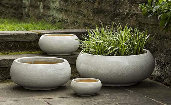 Misha Low Antique Pearl Glazed Planters - Set of 4