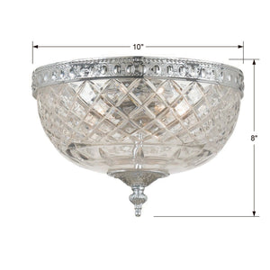 Crystorama 2 Light Polished Chrome Crystal Ceiling Mount