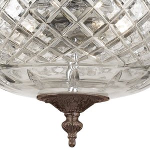 Crystorama 2 Light English Bronze Crystal Ceiling Mount
