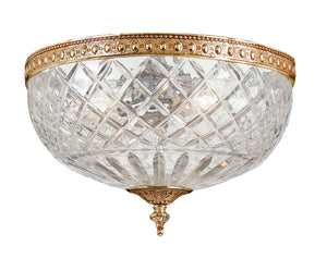 Crystorama 2 Light Olde Brass Crystal Ceiling Mount