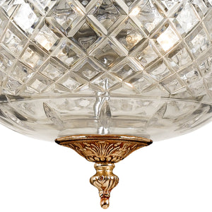 Crystorama 3 Light Olde Brass Crystal Ceiling Mount