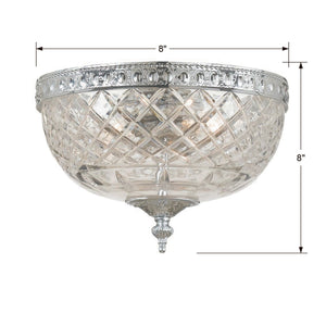 Crystorama 2 Light Polished Chrome Crystal Ceiling Mount