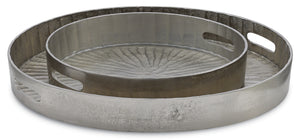 Currey and Company Luca Silver Small, Large Tray