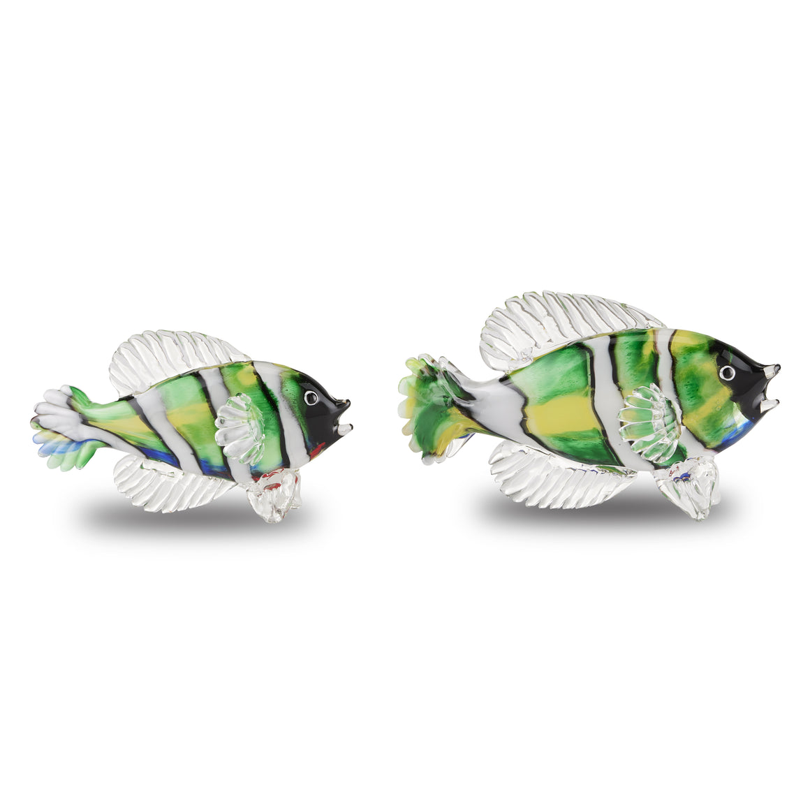 Rialto Green Glass Fish Set of 2