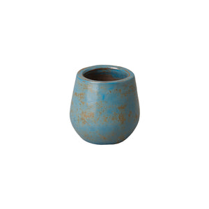 Small Round Planter with a Turquoise Wash Glaze