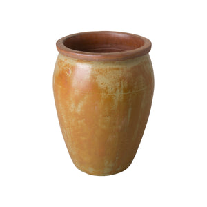 Small Round Ceramic Planter - Rustic Sage Green Glaze