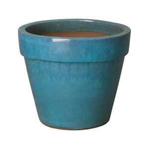 Medium Round Planter with Teal Glaze