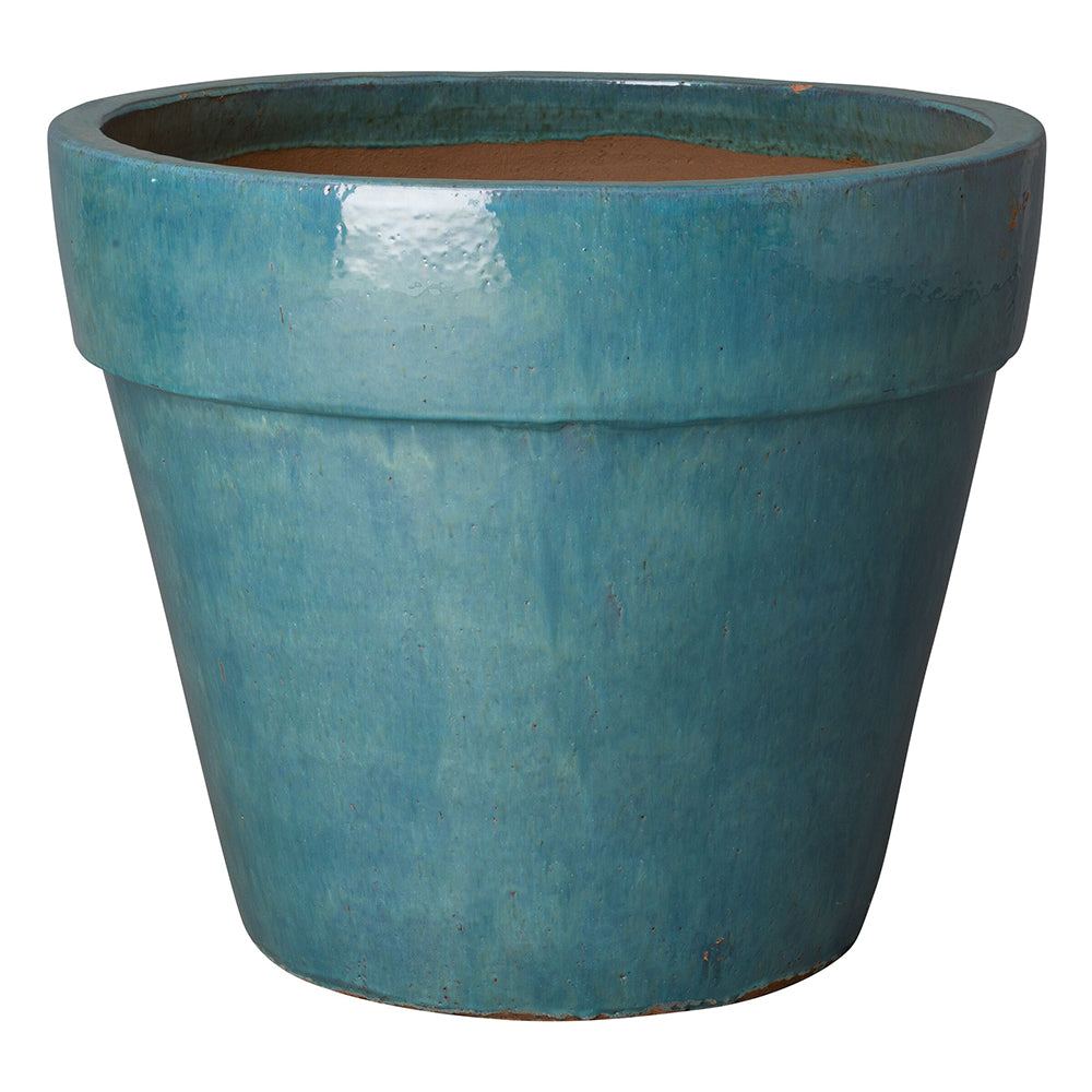 teal indoor plant pots Extra Large Round Planter with Teal Glaze