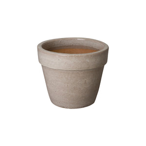Small Round Ceramic Flower Pot - Distressed White