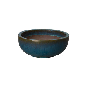 Small Shallow Planter - Gold & Teal