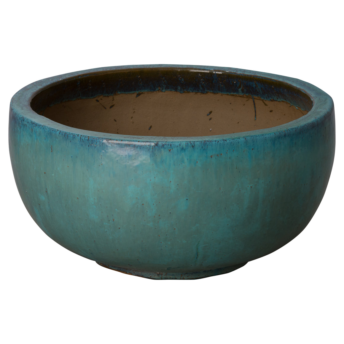 Large Shallow Planter - Gold & Teal