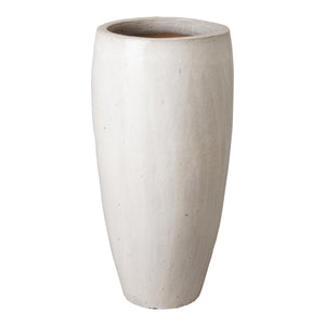 Extra Tall White Ceramic Cylinder Planter