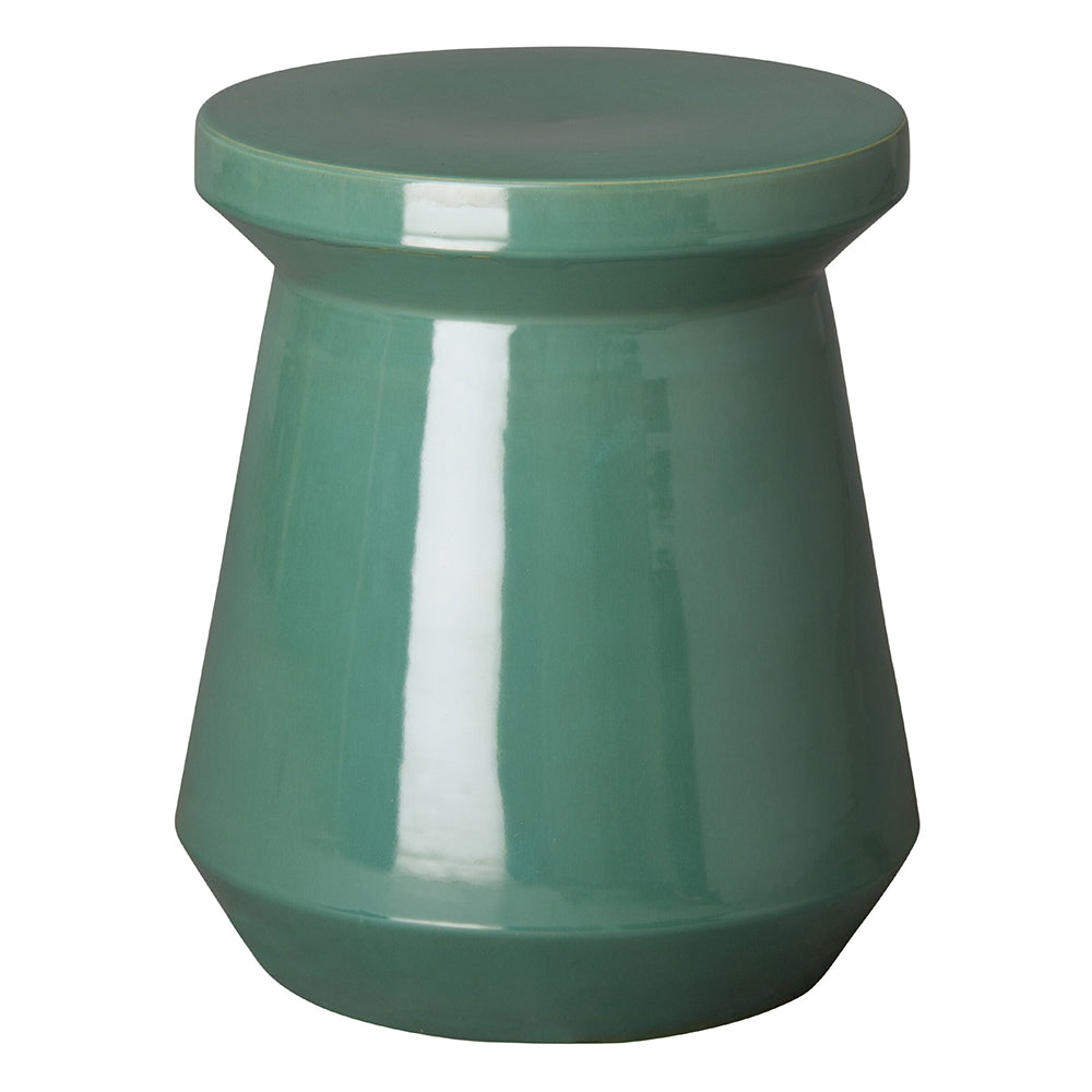 Mod Round Garden Stool with Glossy Glaze - Teal