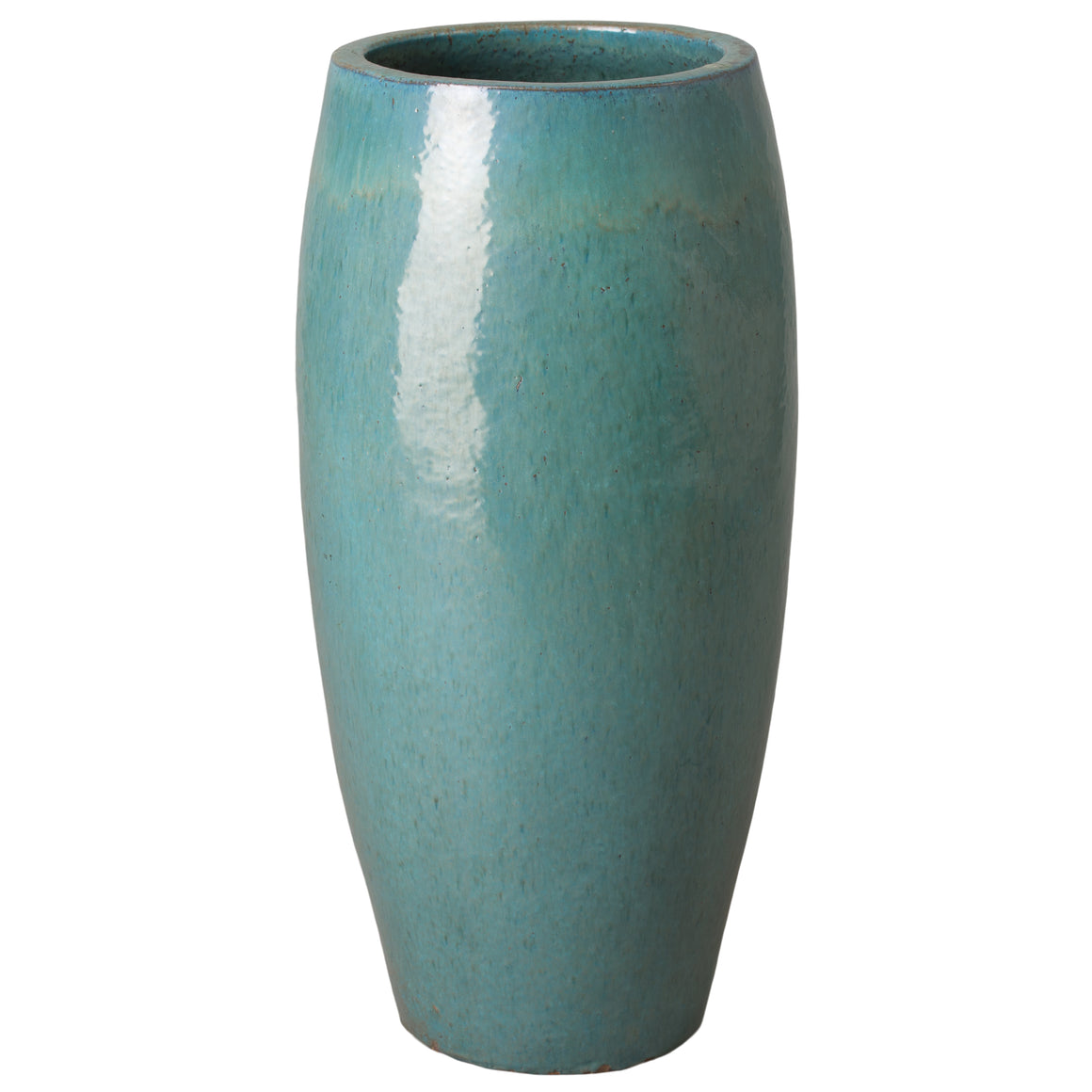 Large Ceramic Jar with a Teal Glaze