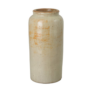 Tall Tropical Sand Heavy Storage Ceramic Jar