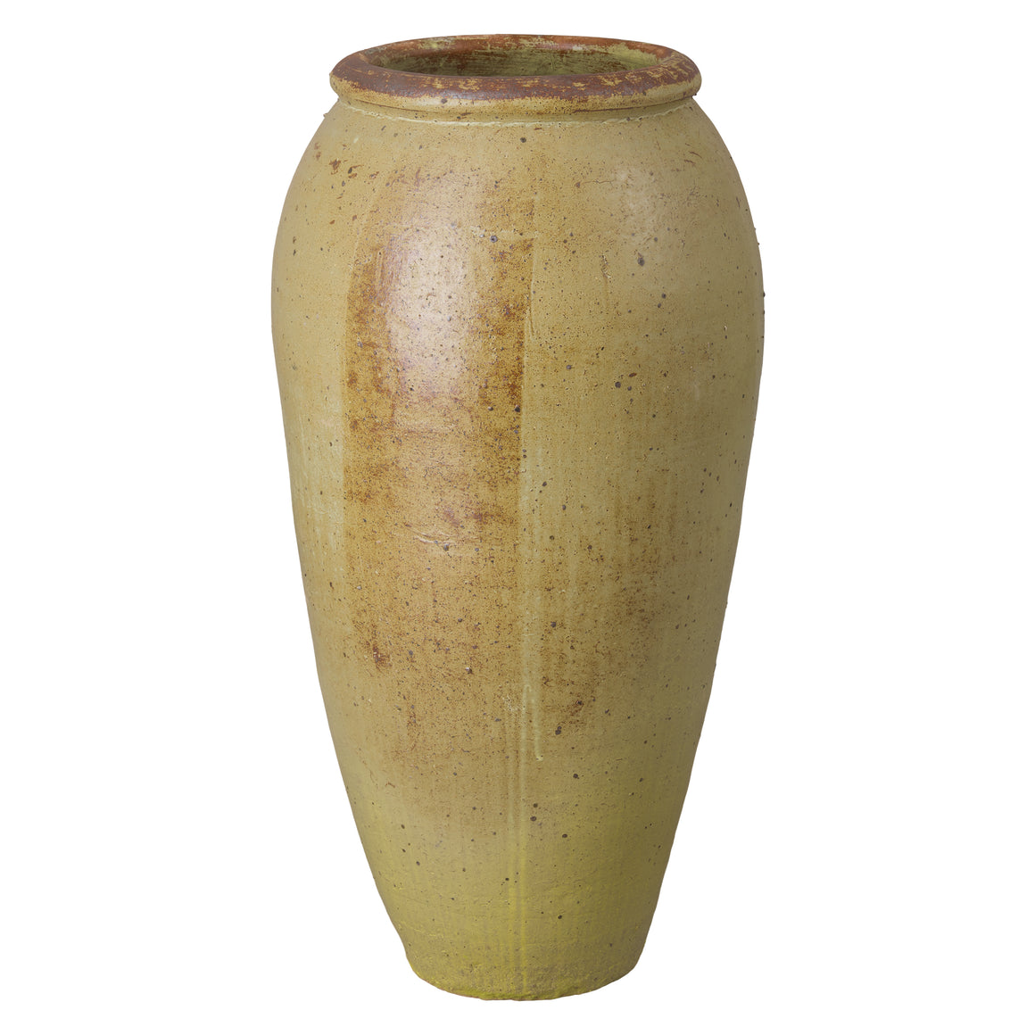 Extra Tall Yellow Ceramic Storage Jar