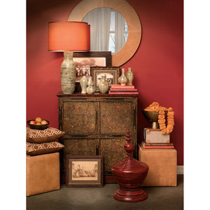 Small Rustic Ottoman – Buff Leather