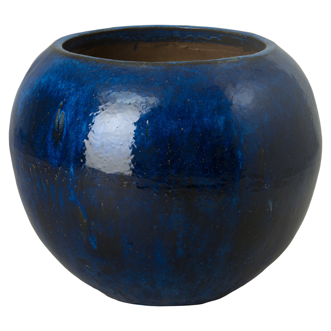 Large Ceramic Ball Planter – Cobalt Blue