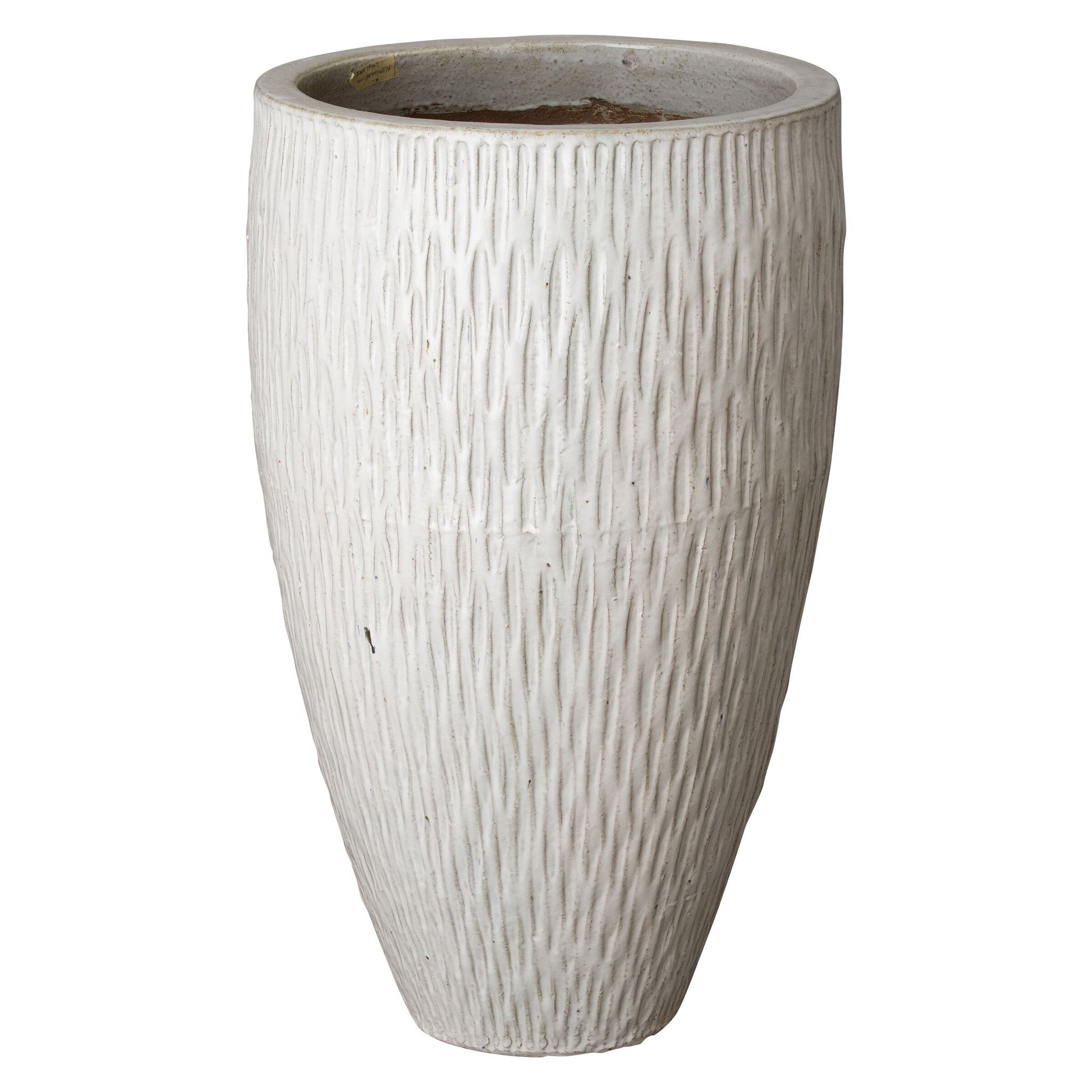 white indoor planter large Large Textured Tapering Planter – Distressed White