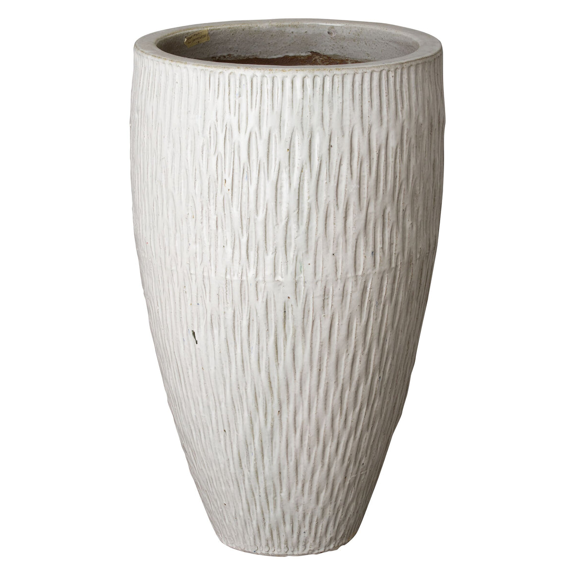 Large Textured Tapering Planter – Distressed White