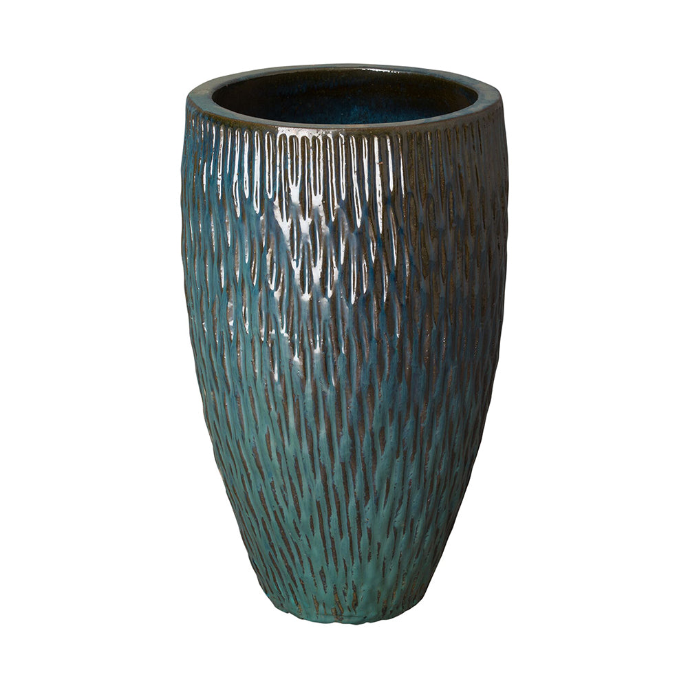 Medium Textured Tapering Planter – Teal