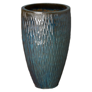 Large Textured Tapering Planter – Teal
