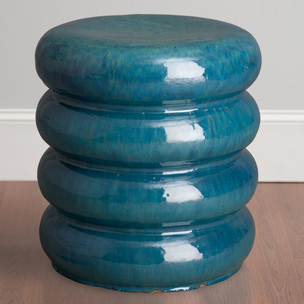 Stacked Discs Garden Stool – Teal