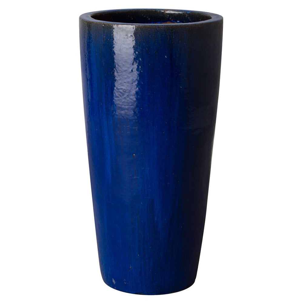blue plastic planter Large Tall Cylinder Planter - Dark Blue