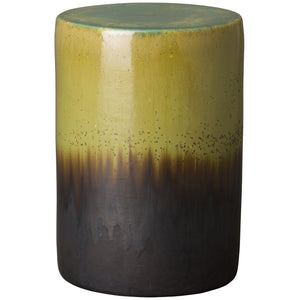 Two-Tone Garden Stool/Table with a Moss Glaze
