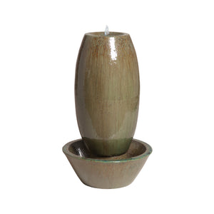 Small 2-Piece Garden Fountain - Lemon Green