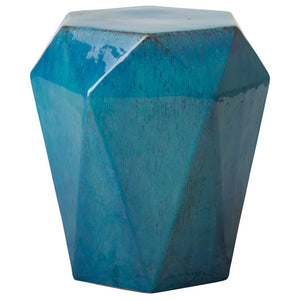Faceted Garden Stool/Table – Deep Turquoise
