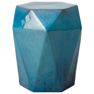 Faceted Garden Stool/Table – Deep Turquoise
