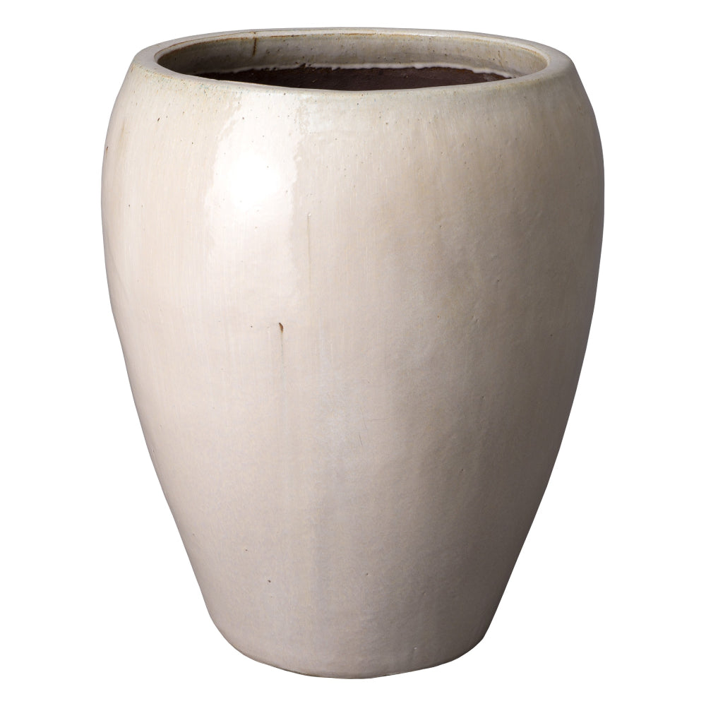 Large Round Ceramic Pot – Distressed White