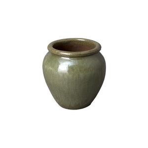 Round Planter with Rolled Edge – Tea Green