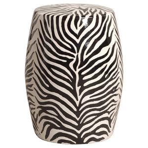 Zebra Garden Stool - Black & White