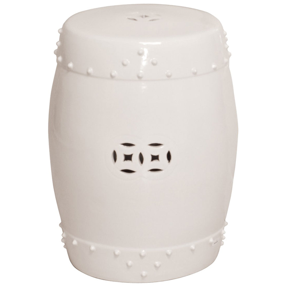 Prosperity Garden Stool - White