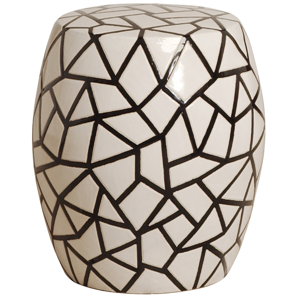 Ice Ray Garden Stool - Black and White