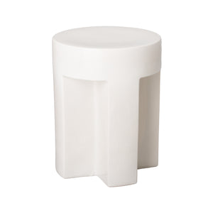 Ceramic Garden Stool/Table with a White Glaze