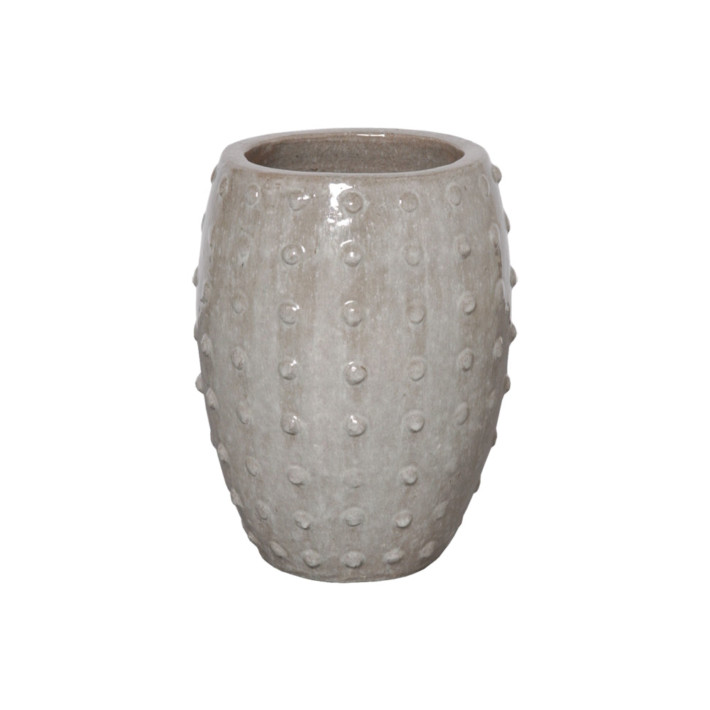 Studded Round Ceramic Pot Gray – Small