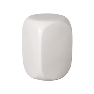 Dice Garden Stool/Table with a White Glaze