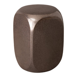 Large Dice Garden Stool/Table with a Gunmetal Glaze