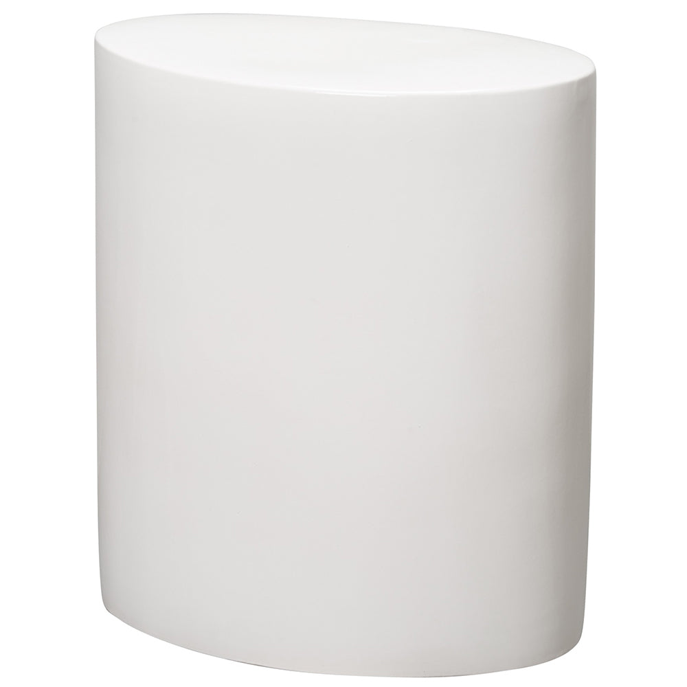 Oval Garden Stool - White