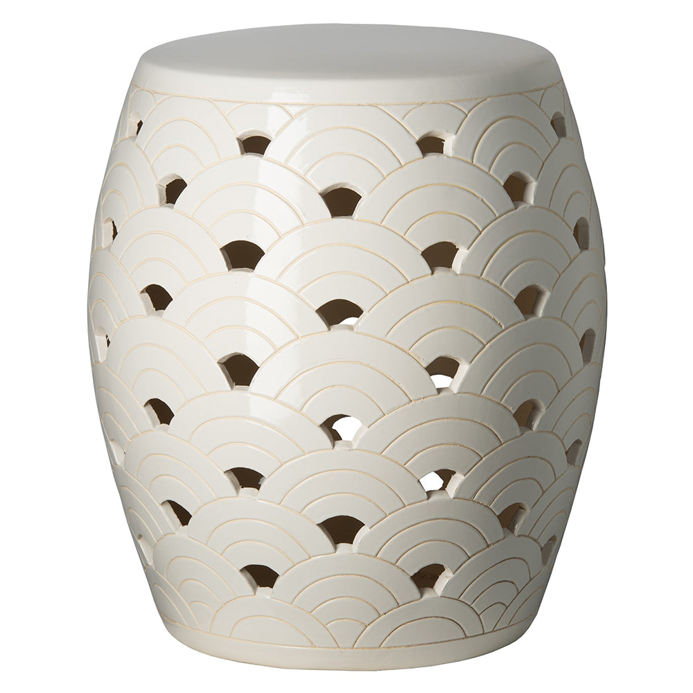 Wave Garden Stool - White