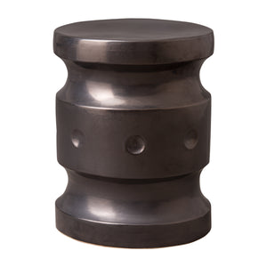 Spindle Garden Stool/Table with a Gunmetal Glaze