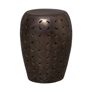 Lattice Garden Stool/Table with a Gunmetal Glaze