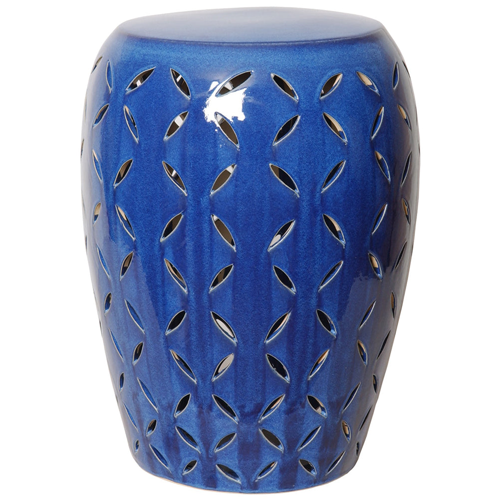 Large Lattice Garden Stool - Blue